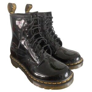 Dr Martens Solid Black Patent Lamper Women's Classic Boots Shoes 11821011 Size 6